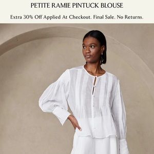 New - Banana Republic Ramie Pintuck blouse